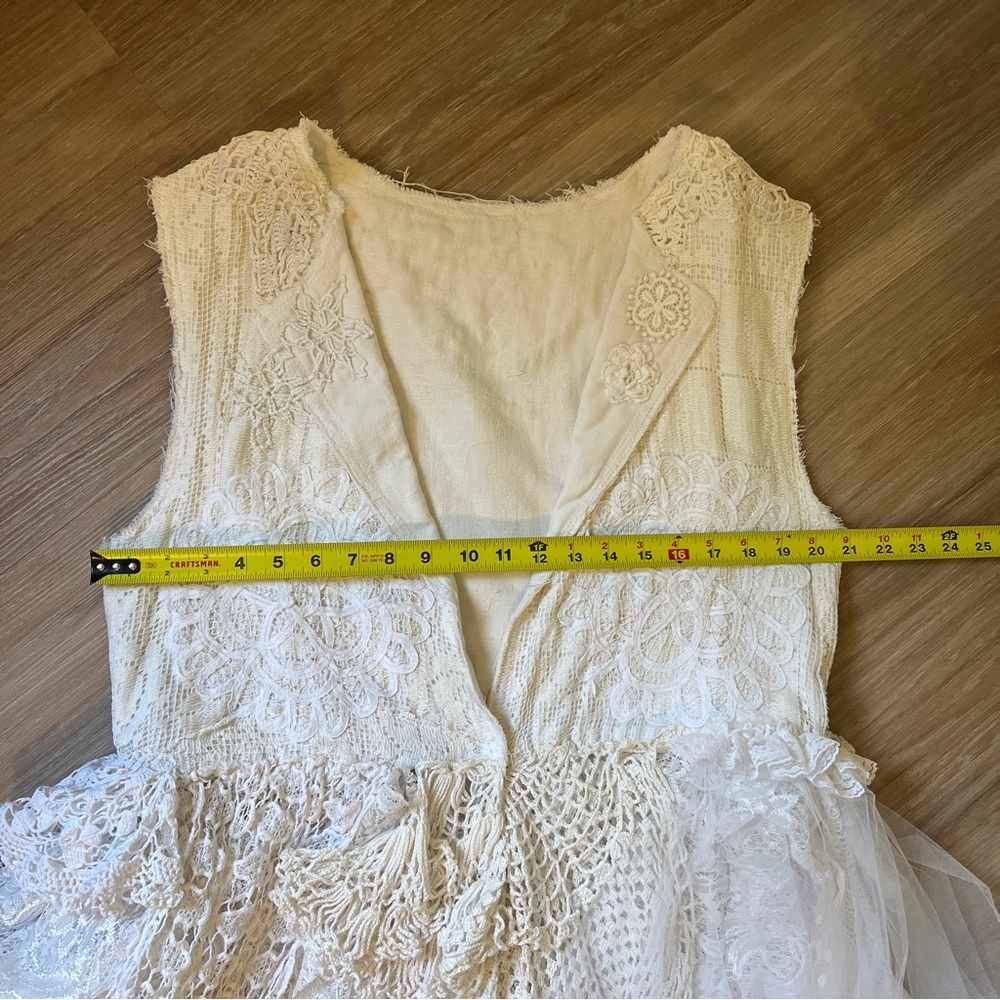 Handmade Wedding Dress White Lace Boho Fairycore Size L XL - Picture 10 of 16